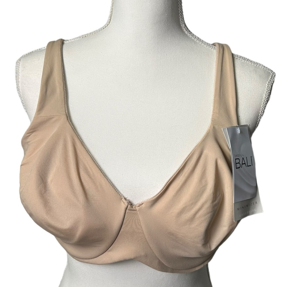 BEAUTY by BALI tan underwire minimizer bra DFB115 size 40D NWT